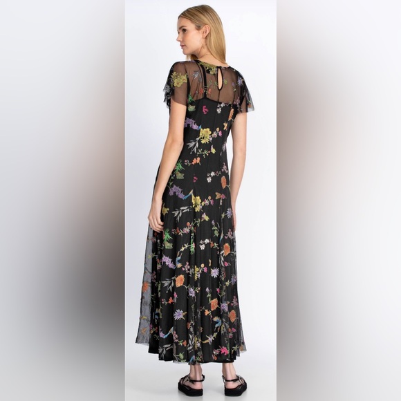 Johnny Was MARGUERITE MESH DRESS with Multicolor Floral Embroidery - Picture 3 of 10